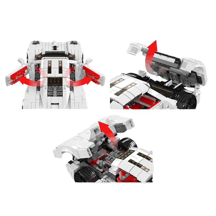 Mould King 10196 Modèle de voiture de sport Utopia blanche Blocs de construction (1423 pièces)