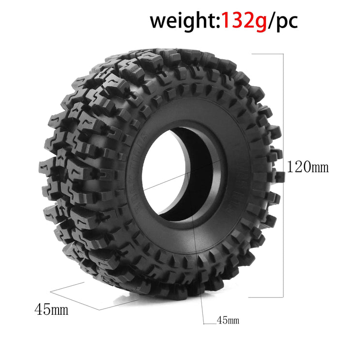 4PCS 1.9" 120x45mm 1/10 Crawler Tires (Rubber)