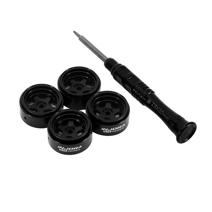INJORA 4PCS 0.7" 18x9mm D18 Beadlock Crawler Wheels