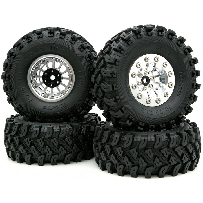 TxxRcss 4PCS 1.3" 70x26mm Beadlock Wheel Set 1/18/24 (Alu)