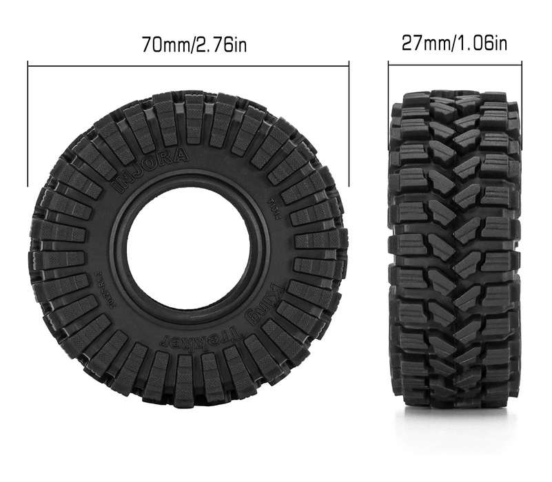 INJORA S5 1.3" 70x27mm 1/18 1/24 Pneus pour Crawler