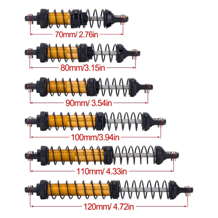 70mm-120mm Shock Absorber for Axial, Traxxas 1/10 (RVS)