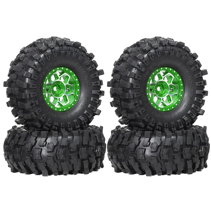 4PCS 1.9" 118x45mm 1/10 Crawler Beadlock Wheels Set (Metal, Rubber)