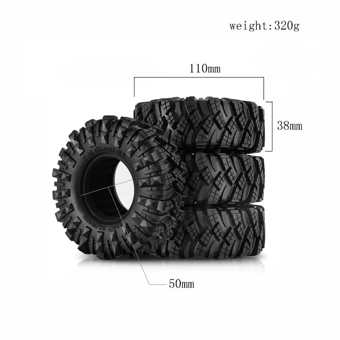 4PCS 1.9" 110x38mm 1/10 Crawler Tires (Rubber)
