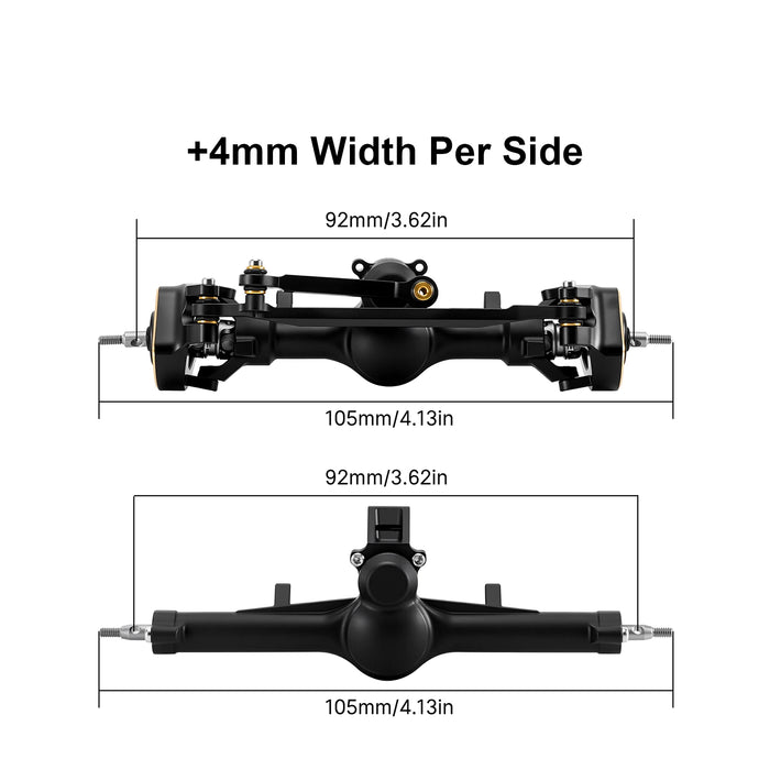 INJORA +4mm Planet Axles w/ Double Joint Shafts & Steering Knuckles for Axial SCX24 1/24