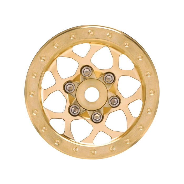 INJORA 1.0" 28x15.4mm 1/24 1/18 Crawler Beadlock Wheels (Brass)