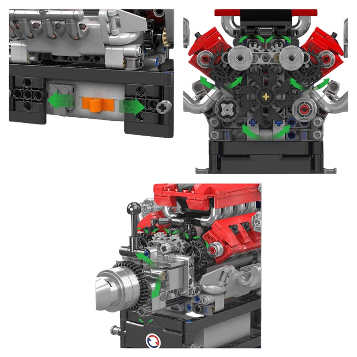 Mould King 10204 FE Sportwagen V8 Motor Bausteine (750 Stück)
