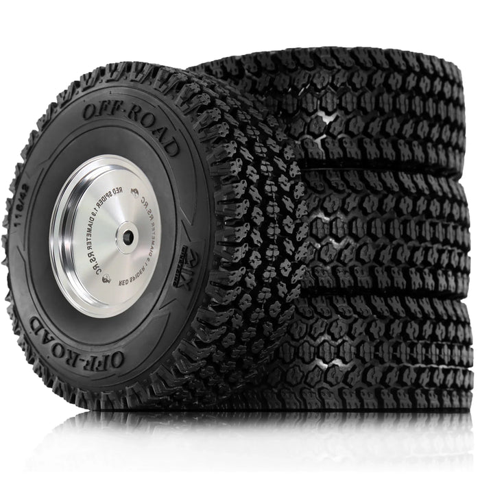 4PCS 1.9" 116x42mm 1/10 Crawler Beadlock Wheels Set (Metal, Rubber)