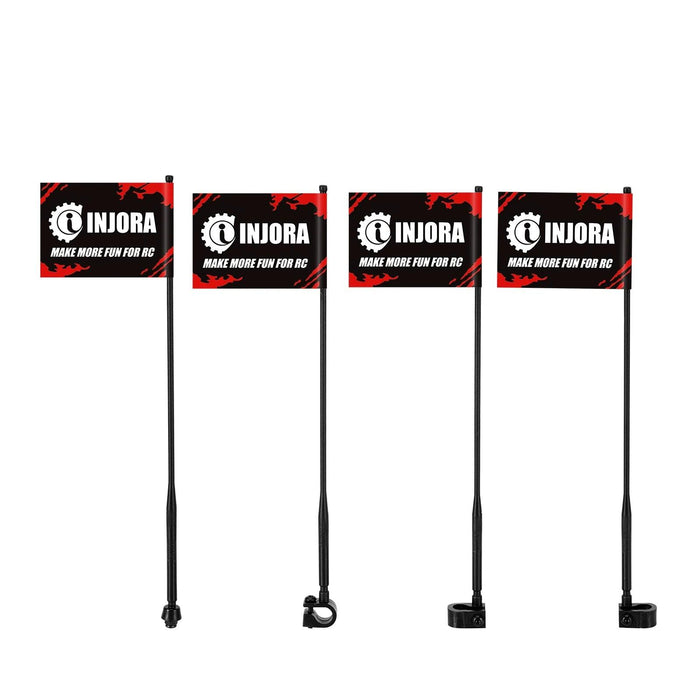 4PCS INJORA 147mm 1/10 Antenne de décoration avec drapeau