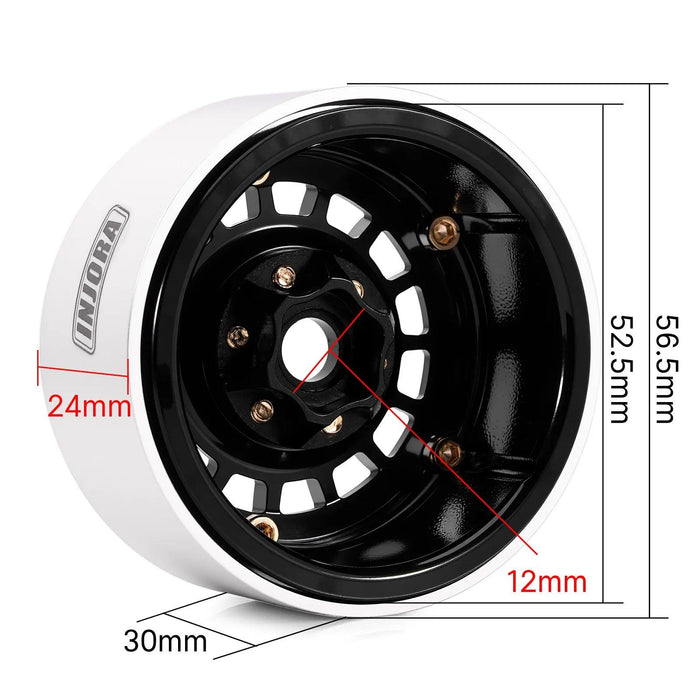 INJORA -10mm Offset 1.9" 52.5x30mm 1/10 Crawler Wheels (Aluminium) W1903
