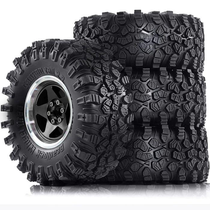 4PCS 2.2" 136x58mm 1/10 Crawler Beadlock Wheels Set (Metal, Rubber)