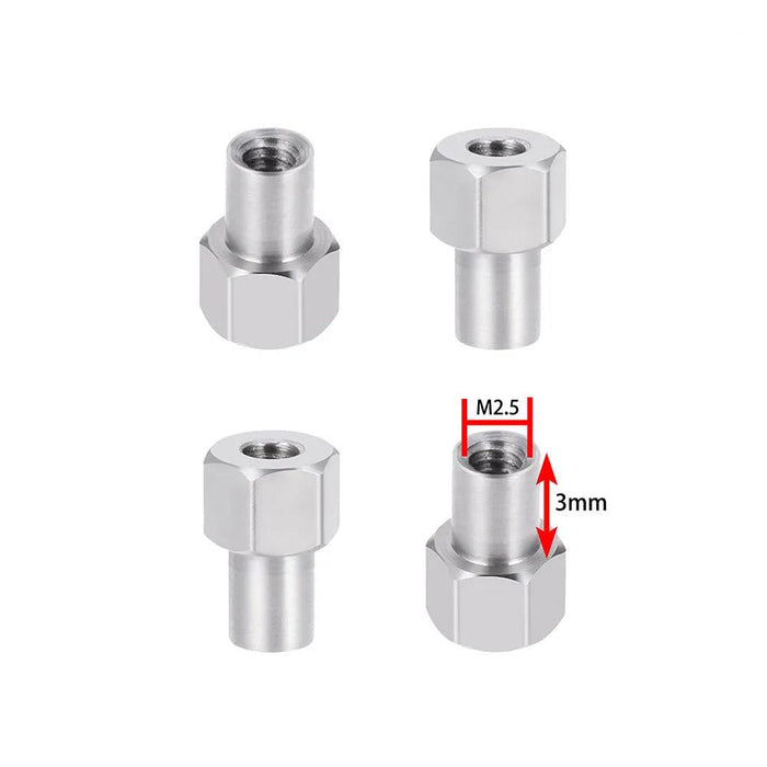 4PCS Extended 2/3/4/5/6mm Wheel Hex Adapter for Traxxas TRX-4M 1/18 (RVS)