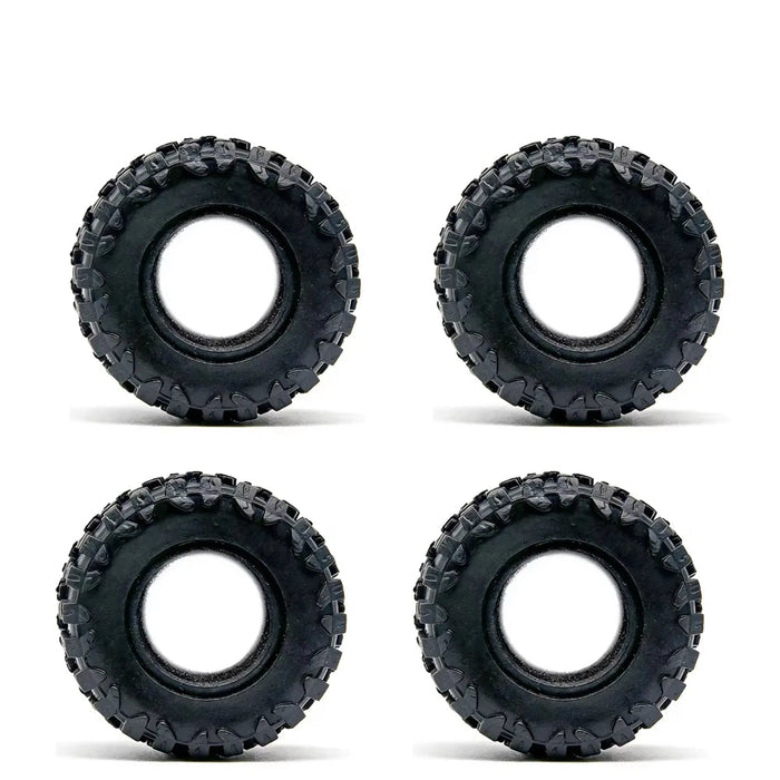 4PCS 0.7'' Wheel Set for Axial SCX30 1/30 (Messing, Rubber)