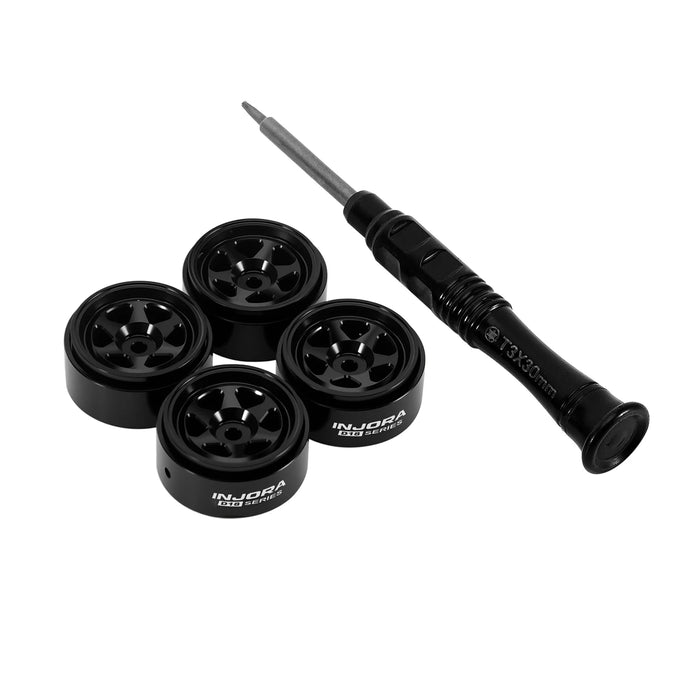 INJORA 4PCS 0.7" 18x9mm D18 Beadlock Crawler Wheels