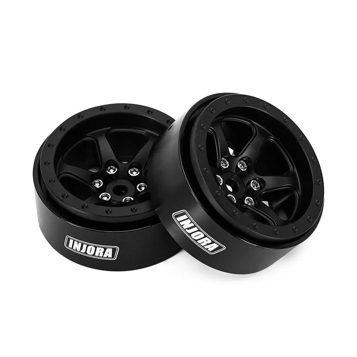 INJORA -4.05mm Negative Offset 1.3" 33.5x16.5mm 1/24 1/18 Crawler Beadlock Wheels (Aluminium)