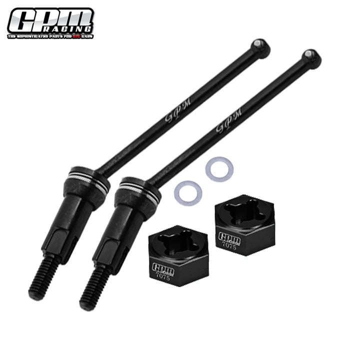 GPM F/R CVD Axles & Wheel Hexes for Arrma Grom 1/18 (Staal)