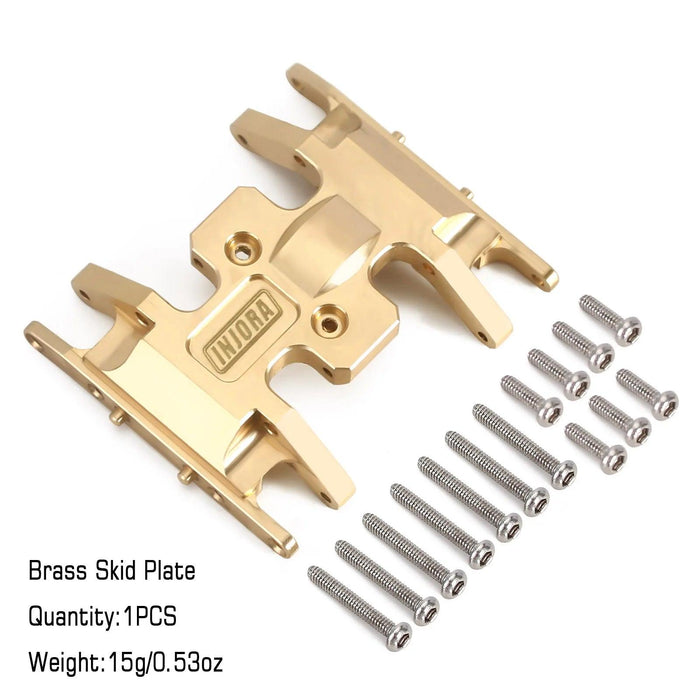 INJORA Skid Plate Transmission Mount for Axial SCX24 1/24 (Brass/Aluminum)