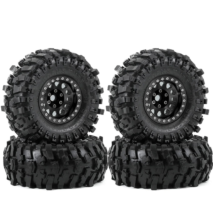 4PCS 1.9" 118x45mm 1/10 Crawler Beadlock Wheels Set (Metal, Rubber)