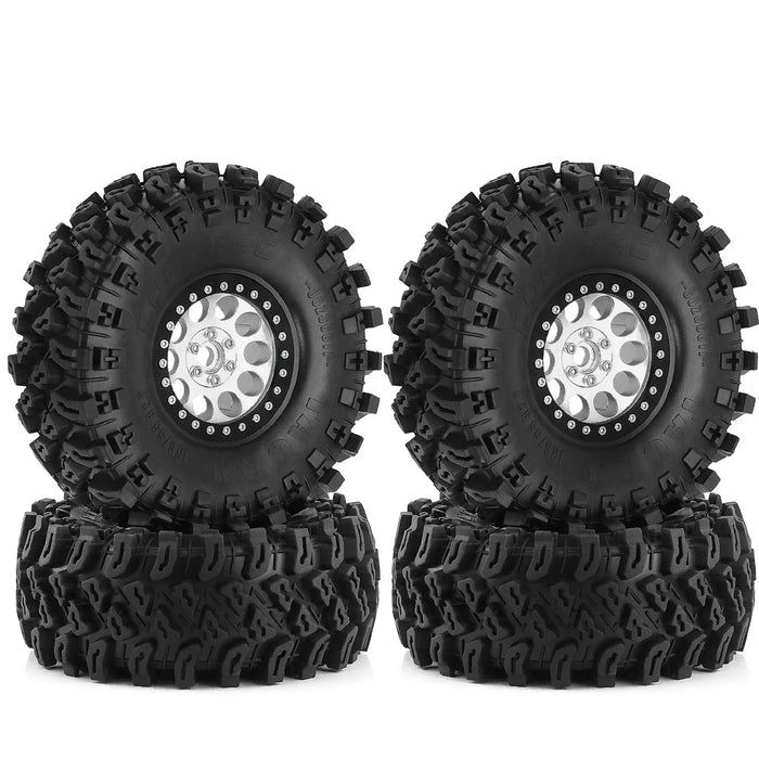 4PCS 2.2" 136x55mm 1/10 Crawler Beadlock Wheels Set (Metal, Rubber)