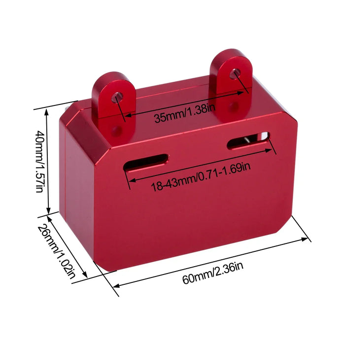 Receiver Box/Electric Box/Fuel Tank for Axial SCX10 PRO RR10 Capra 1/10 (Alu)