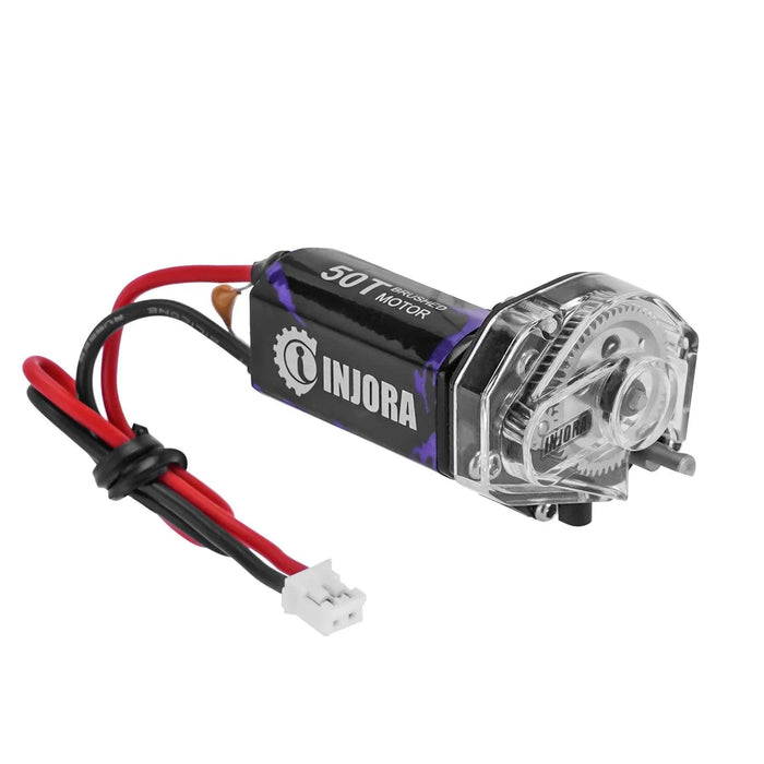 INJORA Transmission avec moteur brossé 50T 050 pour Axial SCX24 1/24