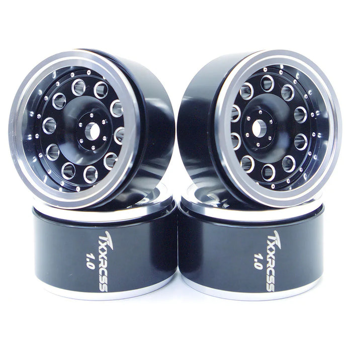 TxxRcss 4PCS 1.0" 27.5x16mm Beadlock Wheels Rims 1/24 (Alu)