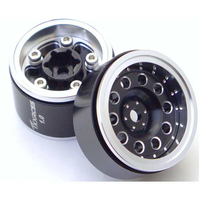 TxxRcss 4PCS 1.0" 27.5x16mm Beadlock Wheels Rims 1/24 (Alu)