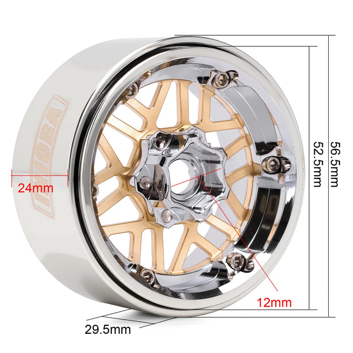 4PCS -9,65mm Décalage 1,9" 56,5x29,5mm Roues ModuWheel Beadlock 1/10