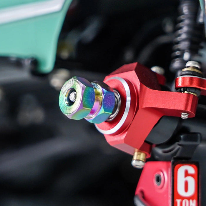 INJORA Hexagone de roue prolongé avec écrous pour Axial SCX24 AX24 1/24 (RVS)