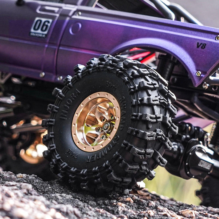 INJORA 1.0" 28x15.4mm 1/24 1/18 Crawler Beadlock Wheels (Brass)