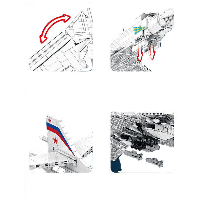 Reobrix 33036 TU-160 Avion de Bombardement Stratégique Modèle de Blocs de Construction (1598 Stukken)