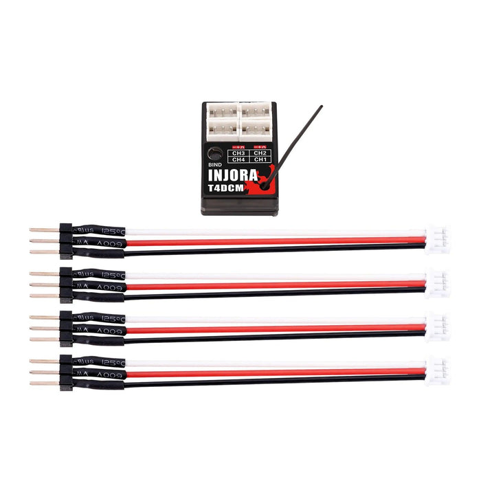 INJORA 4CH T4DCM Compact Receiver for INJORA Transmitter T6DC T6DCG T6M