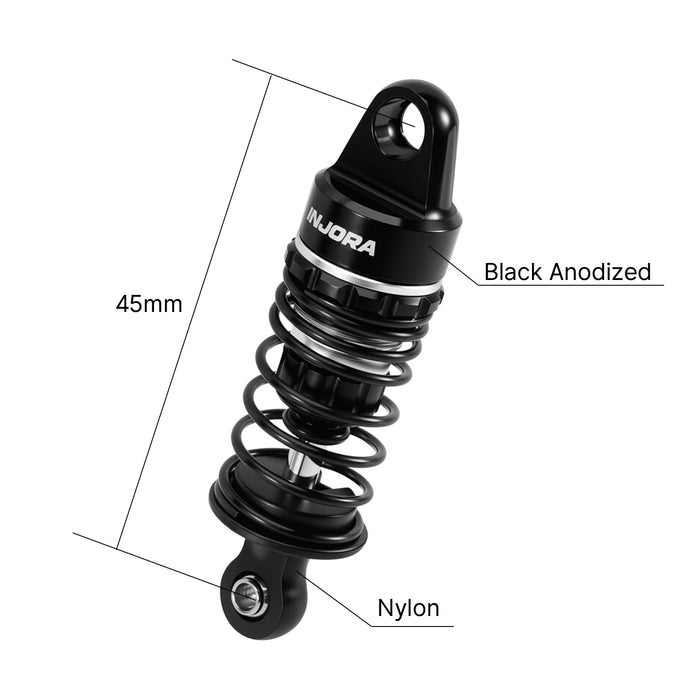 INJORA 45mm Oil Shocks w/ Progressive Rate Springs for Losi Nascar 1/12