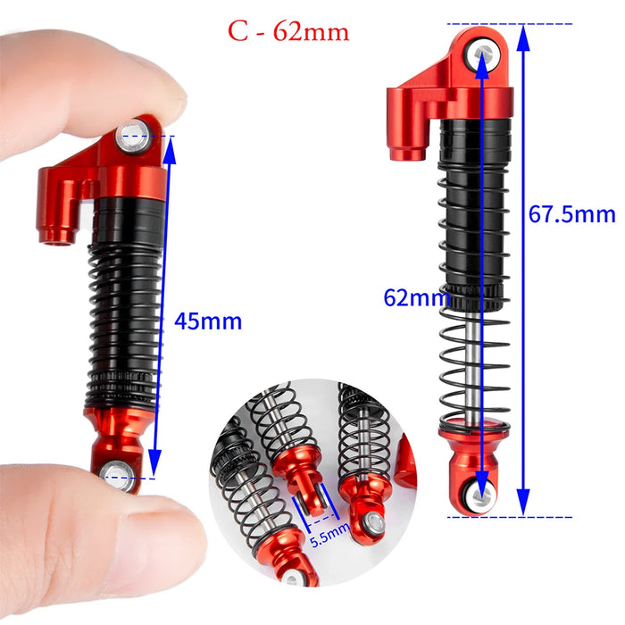 4PCS 51/56/61mm Amortisseur pour Traxxas TRX-4M Bronco Defender 1/18 (Alu)