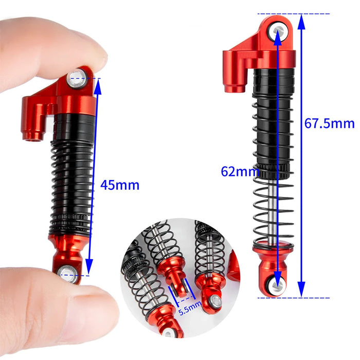 4PCS 51/56/61mm Amortisseur pour Traxxas TRX-4M Bronco Defender 1/18 (Alu)