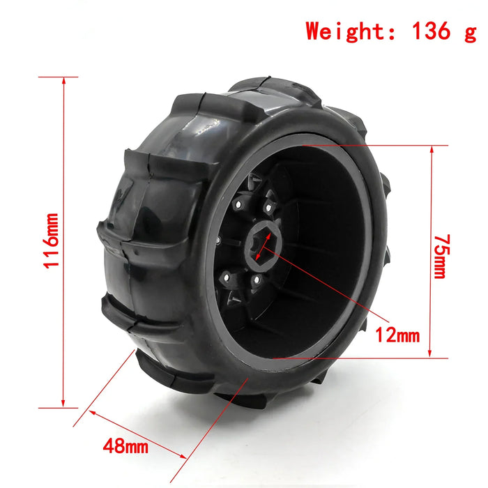 4PCS 2.2" 3.0" 116x48mm 1/10 Short Course Wheels Set (Plastic, Rubber)