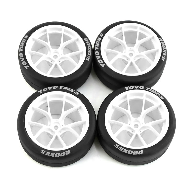 4PCS 65x26mm 1/10 Touring Drift Wheels Set (Plastic, Rubber)