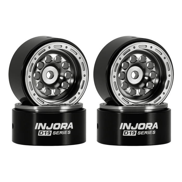 INJORA 4PCS 0.7" 19x10.7mm D19 Beadlock Crawler Wheels 1/30 (Alu)
