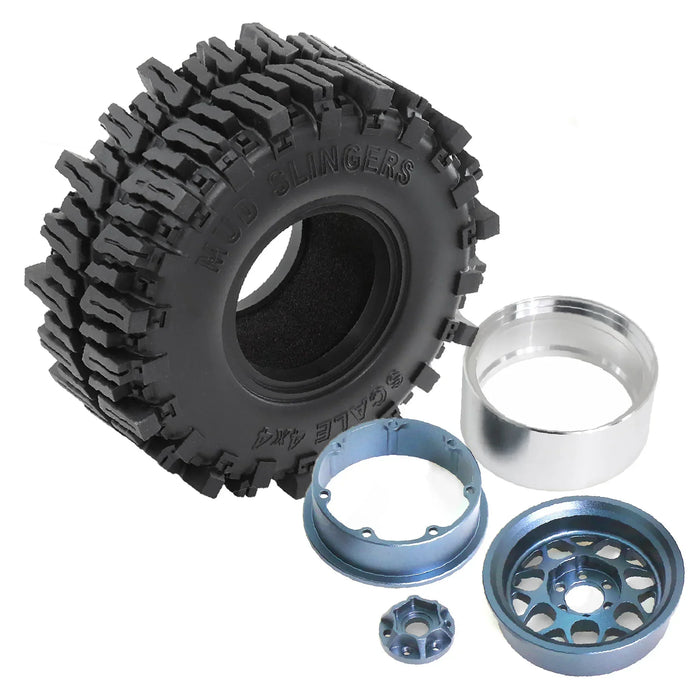 4PCS 2.2" 130x55mm 1/10 Crawler Wheels Set (Metal, Rubber)