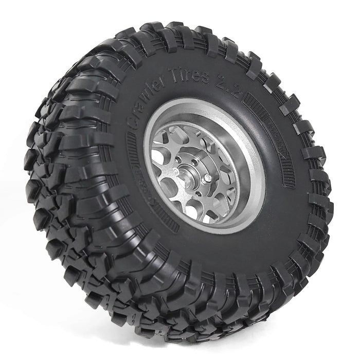 4PCS 2.2" 132x53mm 1/10 Crawler Beadlock Wheels Set (Metal, Rubber)