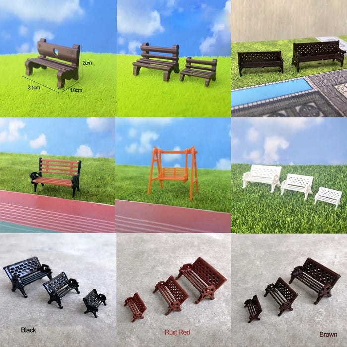 2PCS Miniature Park Bench Model 1/42-150