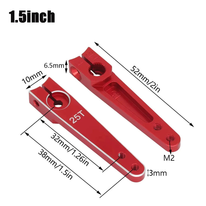 25T Steering Servo Arm Horn 1/1.25/1.5/ 1.75/ 2" (Alu)