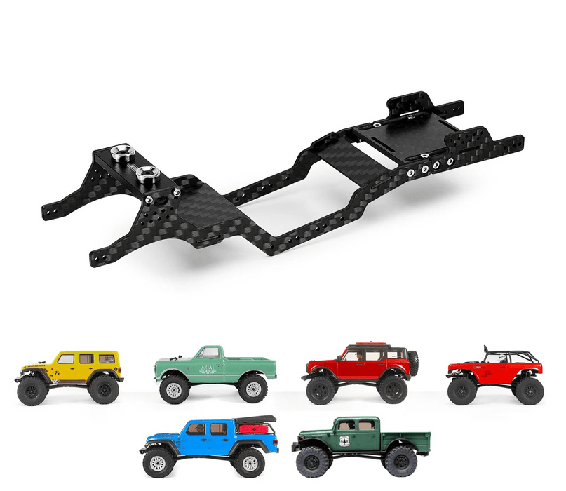 INJORA Kit de cadre châssis universel LCG pour Axial SCX24 1/24 (Koolstofvezel)