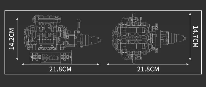 Mould King 10204 FE Sportwagen V8 Motor Bausteine (750 Stück)