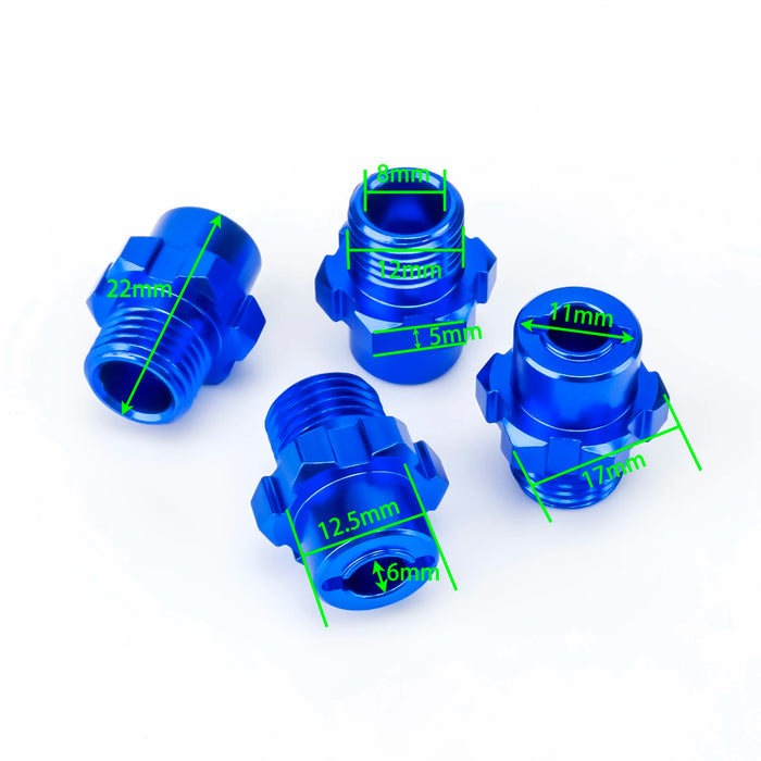 4PCS Hex Wheel Hub Adapters for Traxxas Jato VXL-2S 1/8 (Alu)