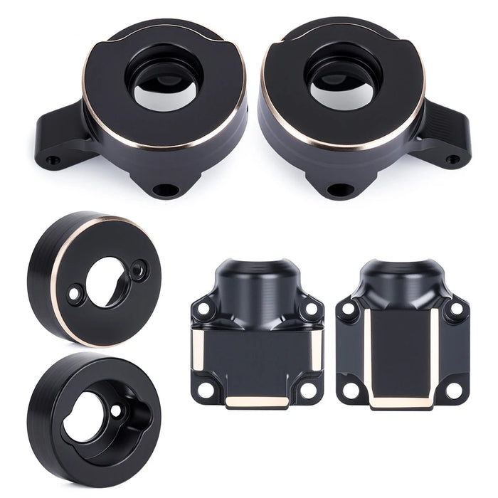 Steering Knuckles, Diff Covers & Rear Hub Weights for Axial SCX30 1/30 (Messing)