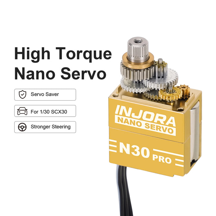 INJORA N30 PRO NANO Servo w/ Servo Saver for Axial SCX30 1/30
