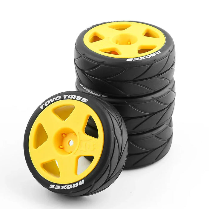 4PCS 65x26mm 1/10 Touring Drift Wheels Set (Plastic, Rubber)