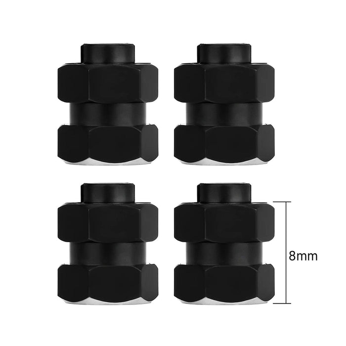 INJORA Hexagone de roue prolongé avec écrous pour Axial SCX24 AX24 1/24 (RVS)