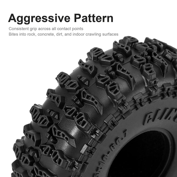 INJORA 4PCS 0.7" 45x16mm Cling On Crawler Tires 1/30